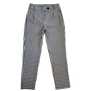 C+D+M Womens Casual Tapered Ankle Pants Size S Black White Gingham High Rise